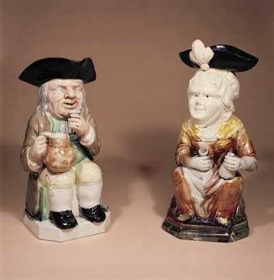 Toby jug and Martha Gunn jug by R.Wood, c.1770 by English School